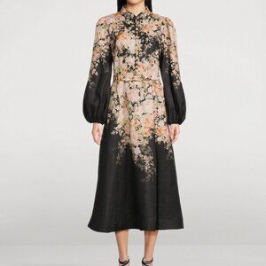 Zimmermann Floral linen midi dress